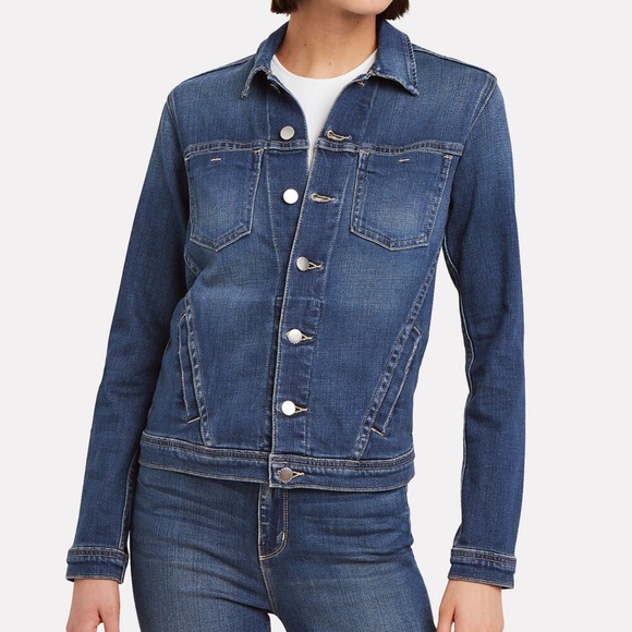 L"'Agence  Celine Denim Jacket with Rose Gold Foil Back NWOT - Picture 2 of 7